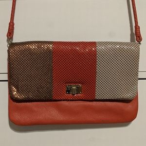 NEW Elliott Lucca oversized clutch/purse/bag Coral